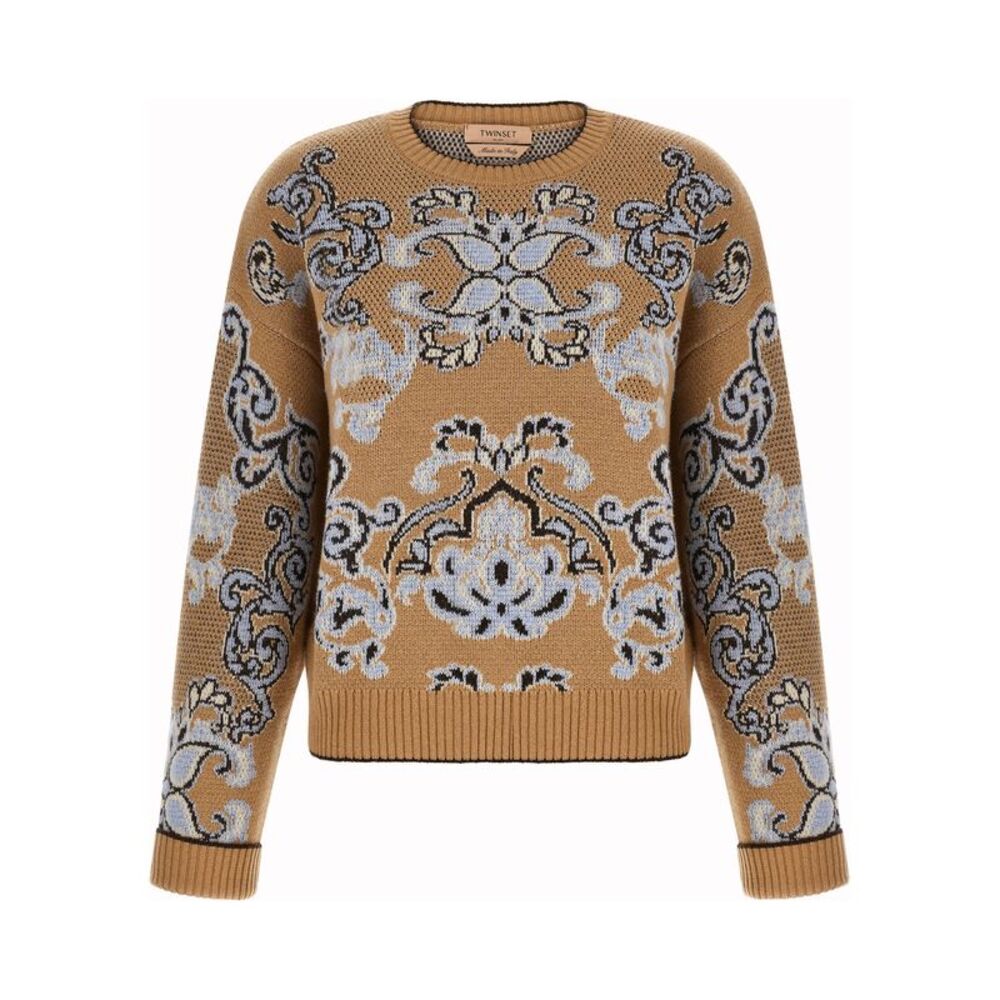 Twin Set Women Jacquard Wool Blend Sweater